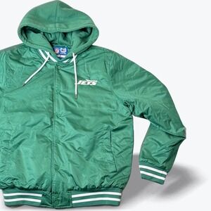NFL New York Jets Hooded Bomber Jacket Men Medium Officially Licensed Ultra Game